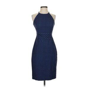 Banana Republic Gingham Stretch Dress Sz 8 Denim Sheath Casual Summer‎ Travel